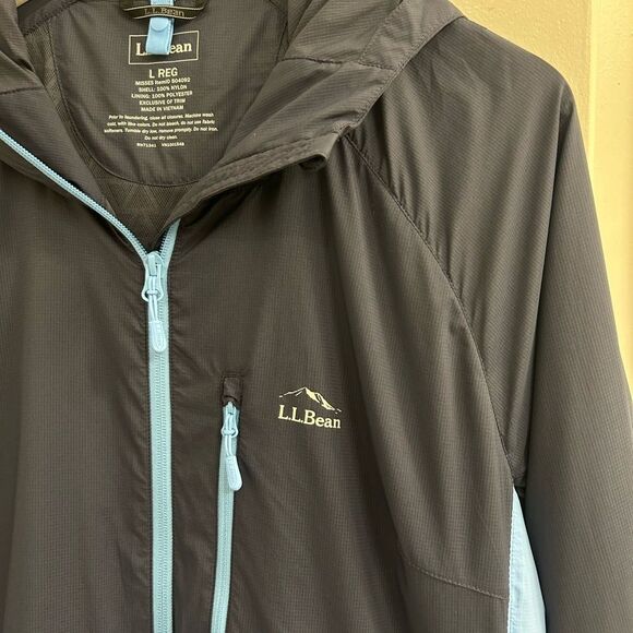 LL Bean L Windbreaker Lightweight Nylon Jacket Outdoors Camping Hiking Layering - Picture 2 of 8